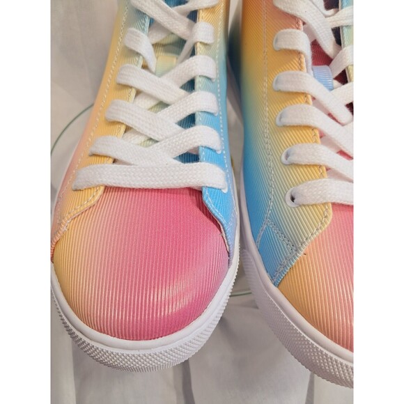 CALVIN KLEIN Women's Multi Color Rainbow  GIGI High Top Sneakers 9M - Picture 6 of 10